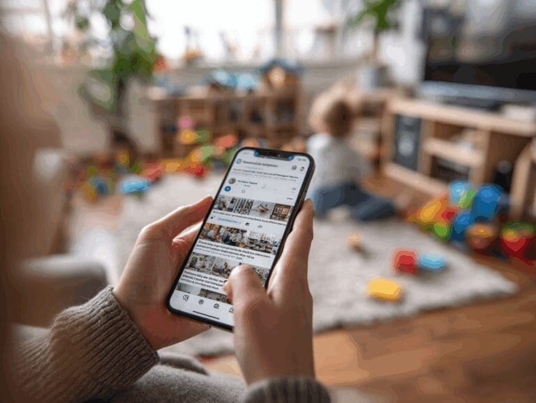 u5185168139_A_parent_browsing_their_phone_in_a_cozy_living_ro_15f099b1-b0dd-46f1-ad72-05ec3eff01b1_1